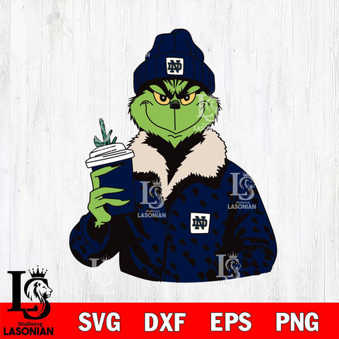 Notre Dame Fighting Irish Boujee Grinch 12 Svg Eps Dxf Png File, Digital Download, Instant Download
