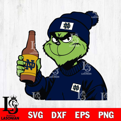 Notre Dame Fighting Irish Boujee Grinch 5 Svg Eps Dxf Png File, Digital Download, Instant Download
