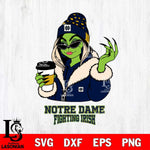 Notre Dame Fighting Irish Boujee Grinch Girls Christmas Cut Files Cricut, Svg Dxf Eps Png file, Digital download , Silhouette