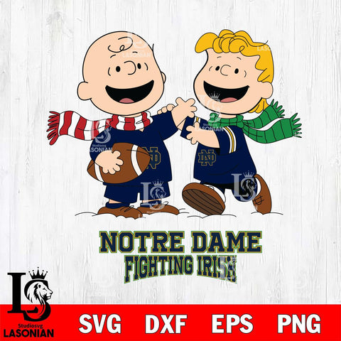 Notre Dame Fighting Irish Charlie Brown & Linus Football Cricut,Christmas SVG DXF EPS PNG FILE, NCAA Digital Download,Instant Download, Silhouette