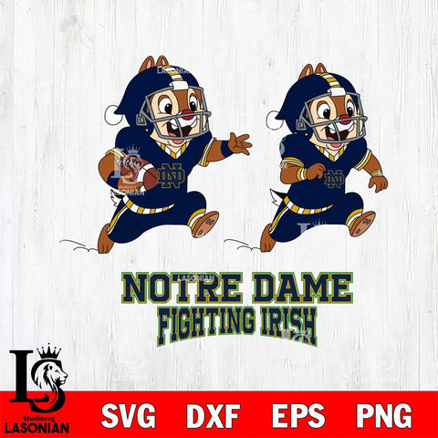 Notre Dame Fighting Irish Chip & Dale Football Cricut,Christmas SVG DXF EPS PNG FILE, NCAA Digital Download,Instant Download, Silhouette