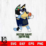 Notre Dame Fighting Irish Christmas Bluey Bandit Heeler Cut Files,Bluey Cricut,Christmas Svg , Bluey svg , Digital Download, dxf eps png pdf file