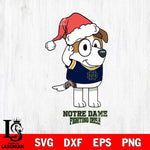 Notre Dame Fighting Irish Christmas Bluey Jack Sport Cut Files,Bluey Cricut,Christmas Svg , Bluey svg , Digital Download, dxf eps png pdf file