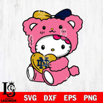 Notre Dame Fighting Irish Cute Hello Kitty 3 Svg Eps Dxf Png File, Digital Download, Instant Download