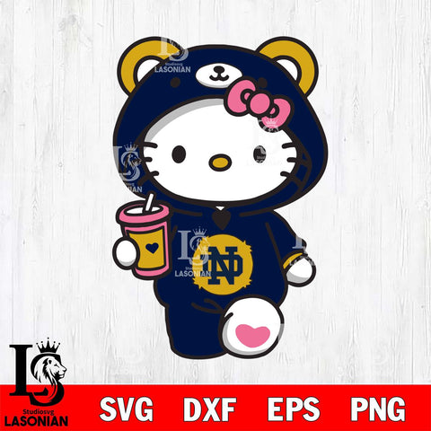Notre Dame Fighting Irish Cute Hello Kitty Svg Eps Dxf Png File, Digital Download, Instant Download