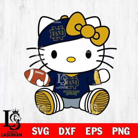Notre Dame Fighting Irish Cute Hello Kitty Football 11 Svg Eps Dxf Png File, NCAA svg, Digital Download, Instant Download