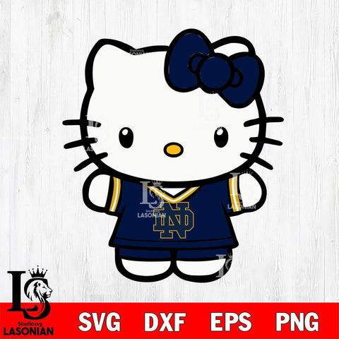 Notre Dame Fighting Irish Cute Hello Kitty Football 6 Svg Eps Dxf Png File, NCAA svg, Digital Download, Instant Download