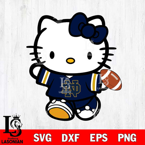 Notre Dame Fighting Irish Cute Hello Kitty Football 7 Svg Eps Dxf Png File, NCAA svg, Digital Download, Instant Download