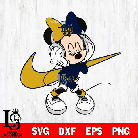 Notre Dame Fighting Irish Cute Minnie Mouse Dancing Svg Eps Dxf Png File, NCAA svg, Digital Download, Instant Download
