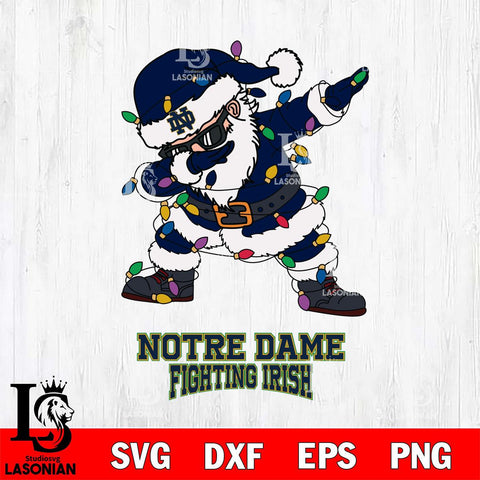 Notre Dame Fighting Irish Dabbing Santa Claus Ugly Christmas Svg dxf eps png pdf file,NCAA svg,Digital Download,Cricut file