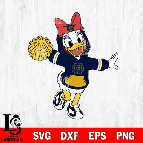 Notre Dame Fighting Irish Daisy Duck Cheerleader Christmas File Cut, NCAA SVG DXF EPS PNG FILE, Digital Download , Criucut , Silhouette