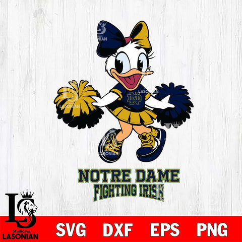 Notre Dame Fighting Irish Daisy Duck Cheerleader Disney, Svg Eps Dxf Png File, Digital Download