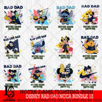 Notre Dame Fighting Irish Disney Rad Dad NCAA Bundle 12 SVG DXF EPS PNG FILE, BUNDLE NCAA Disney Father day File Cut,Digital Download,Instant Download,Disney Svg Files
