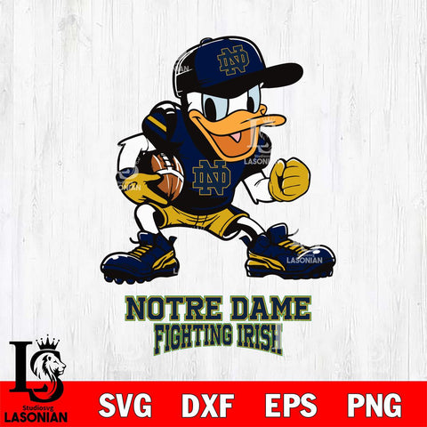 Notre Dame Fighting Irish Donal Duck Disney, Svg Eps Dxf Png File, Digital Download