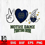 Notre Dame Fighting Irish Gnomes Peace & Love Svg Eps Dxf Png File, Digital Download, Instant Download