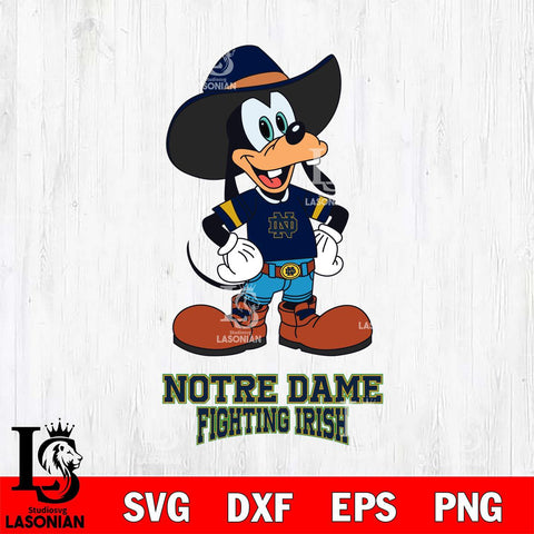 Notre Dame Fighting Irish Goofy Cowboy Sport SVG DXF EPS PNG FILE,NCAA svg ,Football Digital Download,Instant Download, Silhouette