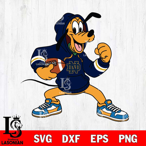 Notre Dame Fighting Irish Goofy Disney Football Christmas File Cut, NCAA SVG DXF EPS PNG FILE, Digital Download , Criucut , Silhouette