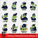 Notre Dame Fighting Irish Grinch Christmas NCAA Bundle 12 Svg Eps Dxf Png File,Cricut files, Digital Download, Instant Download