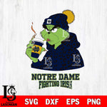 Notre Dame Fighting Irish Grinch Leopard Christmas Cut Files Cricut, Svg Dxf Eps Png file, Digital download , Silhouette