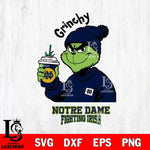 Notre Dame Fighting Irish Grinchy Bougie Christmas Cut Files Cricut, Svg Dxf Eps Png file, Digital download , Silhouette