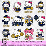 Notre Dame Fighting Irish Hello Kitty Bundle 12 SVG Svg Eps Dxf Png File, Digital Download, Instant Download