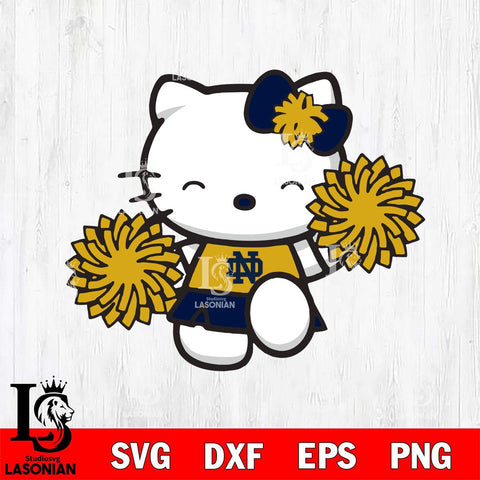 Notre Dame Fighting Irish Hello Kitty Cheerleader Svg Eps Dxf Png File, Digital Download, Instant Download