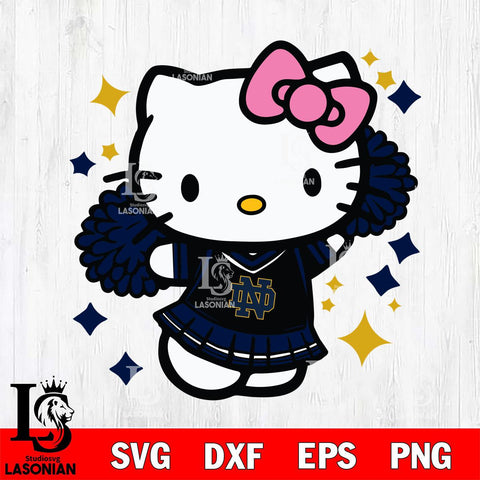 Notre Dame Fighting Irish Hello Kitty Cheerleader 4 Svg Eps Dxf Png File, Digital Download, Instant Download