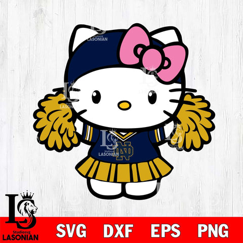 Notre Dame Fighting Irish Hello Kitty Cheerleader 5 Svg Eps Dxf Png File, Digital Download, Instant Download