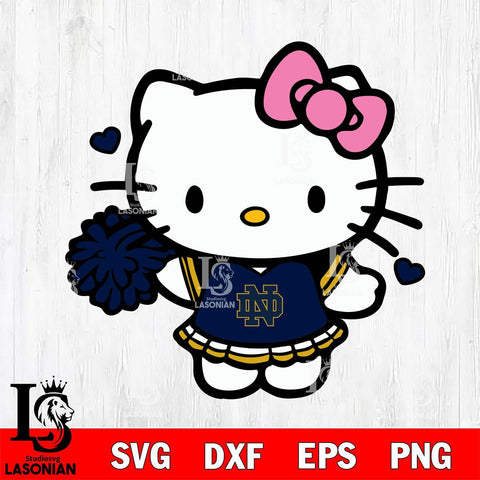 Notre Dame Fighting Irish Hello Kitty Cheerleader 6 Svg Eps Dxf Png File, Digital Download, Instant Download