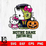 Notre Dame Fighting Irish Hello Kitty Horror 10 Svg Eps Dxf Png File, Digital Download