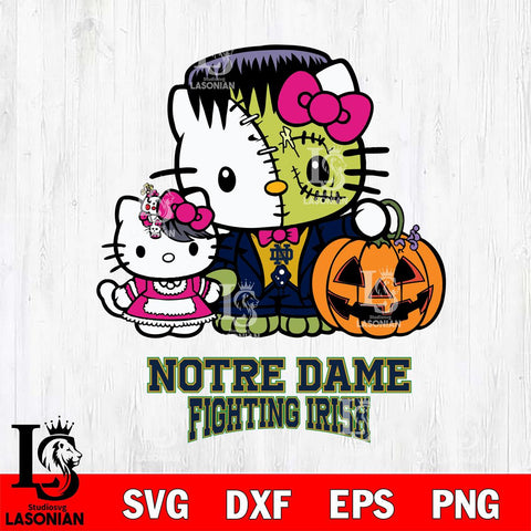 Notre Dame Fighting Irish Hello Kitty Horror 10 Svg Eps Dxf Png File, Digital Download