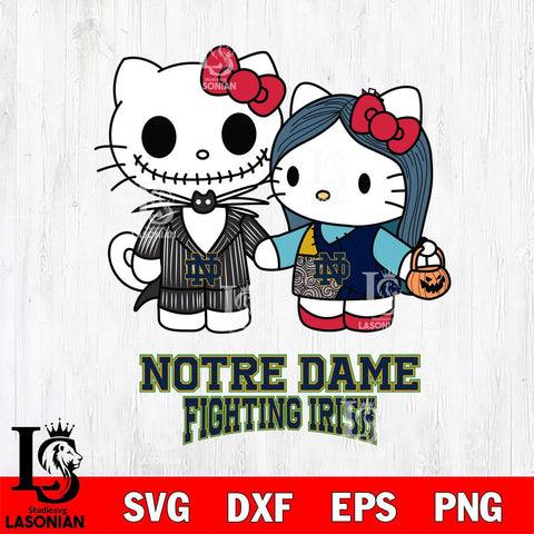 Notre Dame Fighting Irish Hello Kitty Horror 11 Svg Eps Dxf Png File, Digital Download