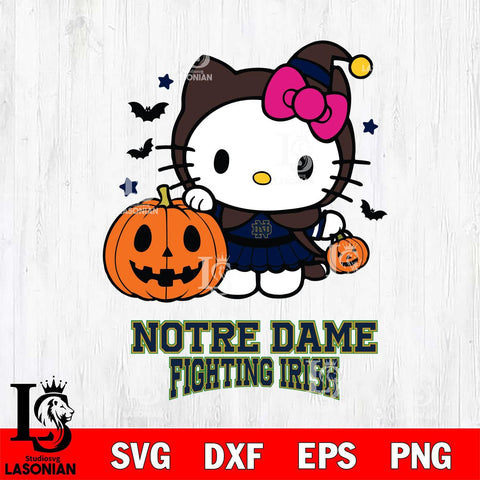 Notre Dame Fighting Irish Hello Kitty Horror 1 Svg Eps Dxf Png File, Digital Download