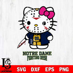 Notre Dame Fighting Irish Hello Kitty Horror 3 Svg Eps Dxf Png File, Digital Download
