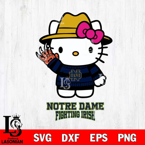 Notre Dame Fighting Irish Hello Kitty Horror 6 Svg Eps Dxf Png File, Digital Download
