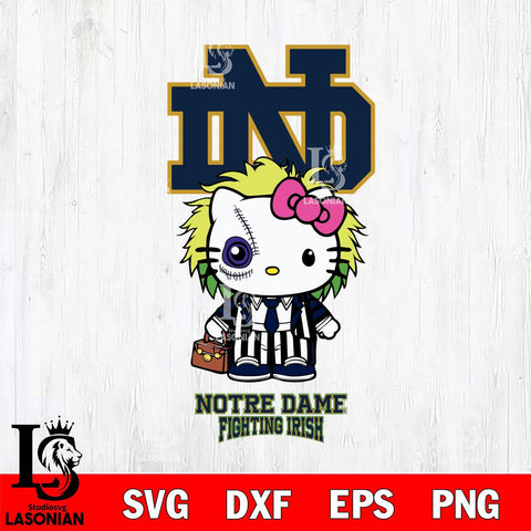 Notre Dame Fighting Irish Hello Kitty Horror 8 Svg Eps Dxf Png File, Digital Download