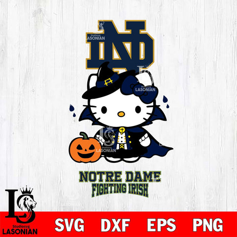 Notre Dame Fighting Irish Hello Kitty Horror 9 Svg Eps Dxf Png File, Digital Download