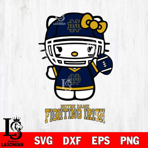 Notre Dame Fighting Irish Hello Kitty NCAA 1 Svg Eps Dxf Png File, Digital Download, Instant Download