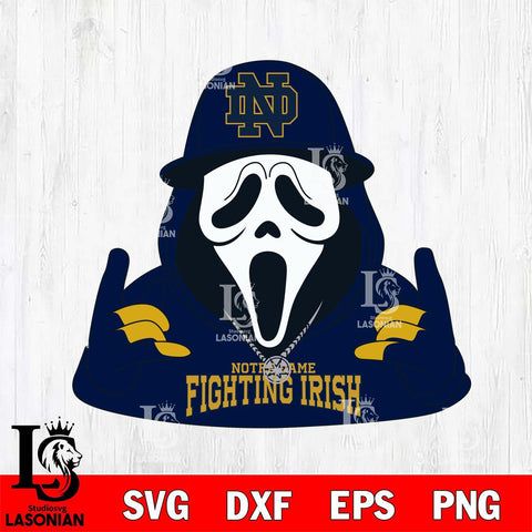 Notre Dame Fighting Irish Horror Character Ghostface Sport Svg Eps Dxf Png File, NCAA svg, Digital Download, Instant Download