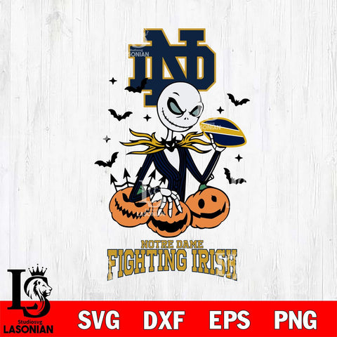 Notre Dame Fighting Irish Jack Skellington 2 halloween Svg Eps Dxf Png File, NCAA svg, Digital Download, Instant Download