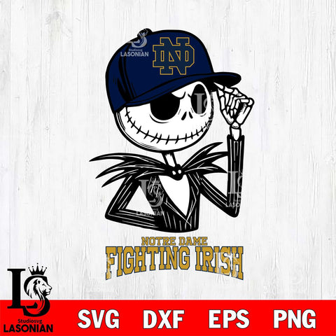 Notre Dame Fighting Irish Jack Skellington 3 Halloween Svg Eps Dxf Png File, NCAA svg, Digital Download, Instant Download