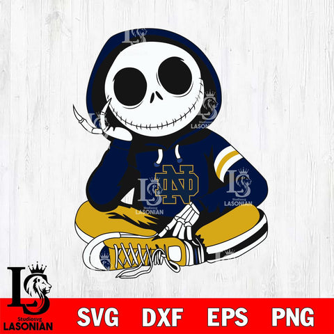 Notre Dame Fighting Irish Jack Skellington halloween Svg Eps Dxf Png File, NCAA svg, Digital Download, Instant Download