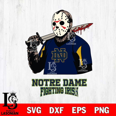 Notre Dame Fighting Irish Jason Voorhees 11 Svg Eps Dxf Png File, Digital Download