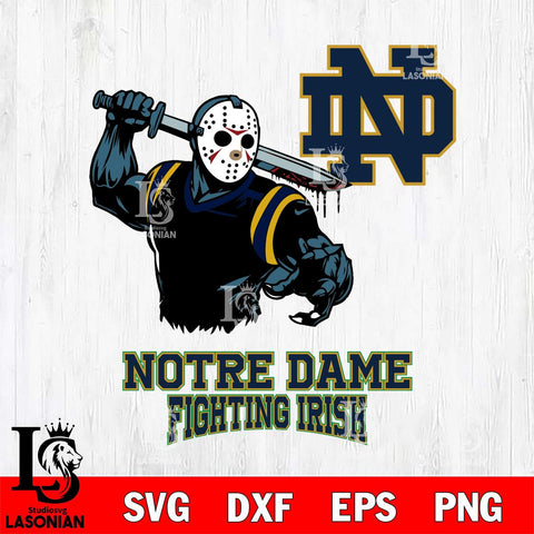 Notre Dame Fighting Irish Jason Voorhees 5 Svg Eps Dxf Png File, Digital Download