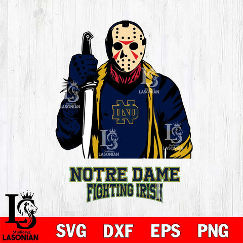Notre Dame Fighting Irish Jason Voorhees 6 Svg Eps Dxf Png File, Digital Download