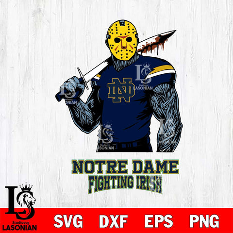 Notre Dame Fighting Irish Jason Voorhees 7 Svg Eps Dxf Png File, Digital Download
