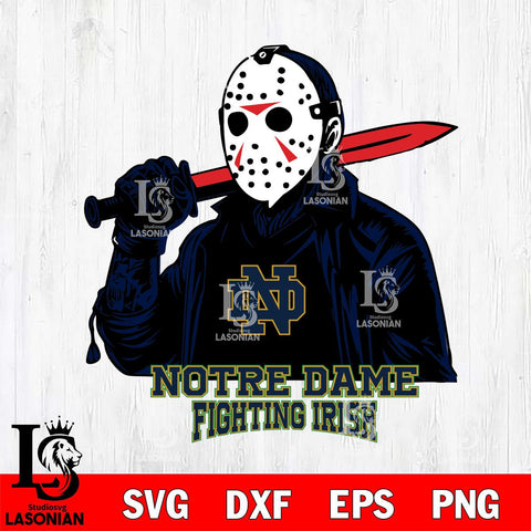 Notre Dame Fighting Irish Jason Voorhees Horror 12 Svg Eps Dxf Png File, NCAA svg, Digital Download, Instant Download