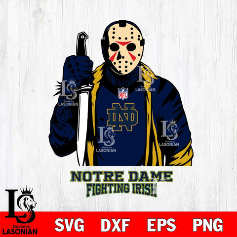 Notre Dame Fighting Irish Jason Voorhees Horror 3 Svg Eps Dxf Png File, NCAA svg, Digital Download, Instant Download