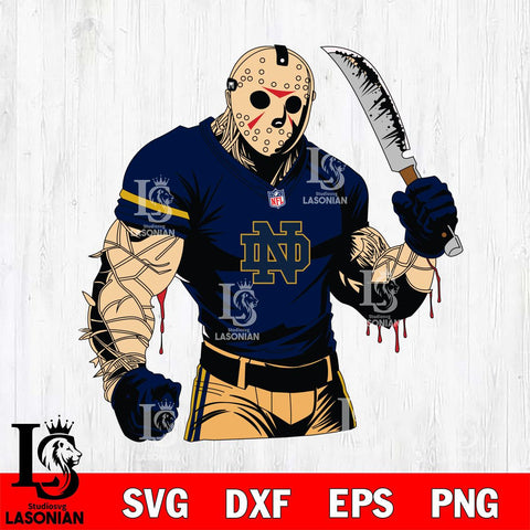 Notre Dame Fighting Irish Jason Voorhees Horror 8 Svg Eps Dxf Png File, NCAA svg, Digital Download, Instant Download