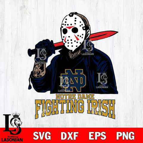 Notre Dame Fighting Irish Jason Voorhees Horror Halloween Svg Eps Dxf Png File, NCAA svg, Digital Download, Instant Download